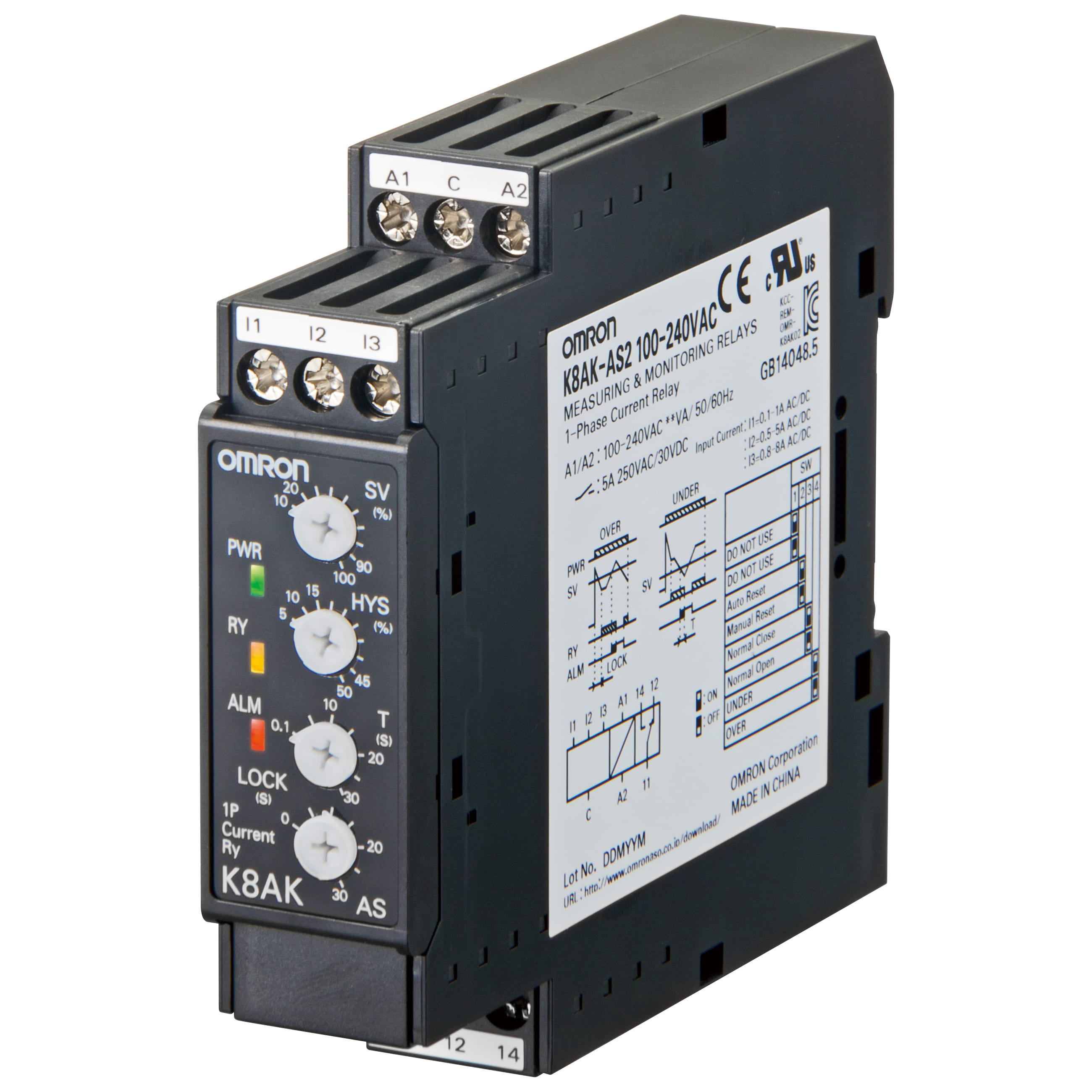 OMRON - OMRK8AKAS124VACDC RELE-CONTR1FASE.MINMAXCORR.2-500MA.OUTSP