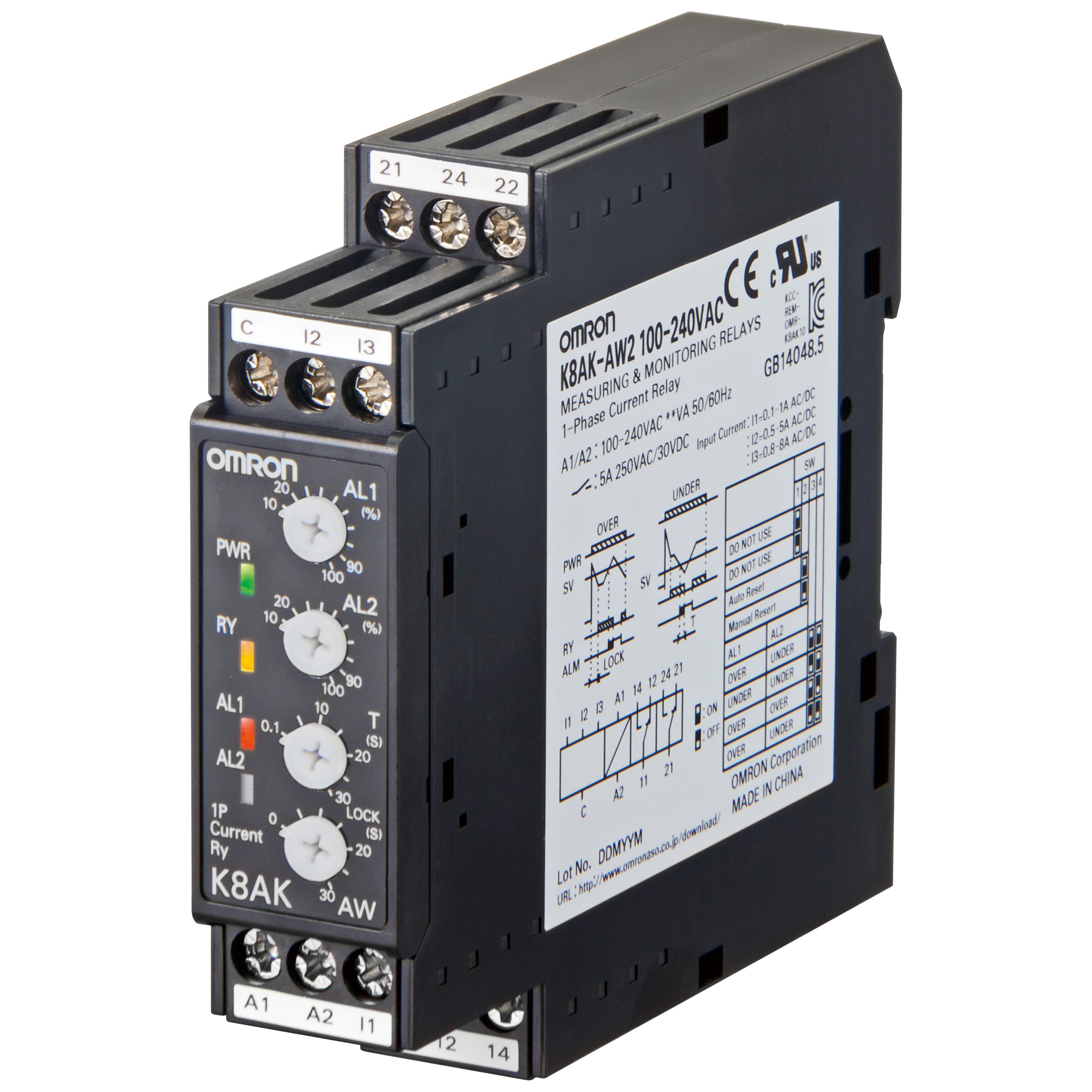 OMRON - OMRK8AKAW2100240VAC rele-Contr1fase.MinMaxCorr.0.1..5A.OutSPDT