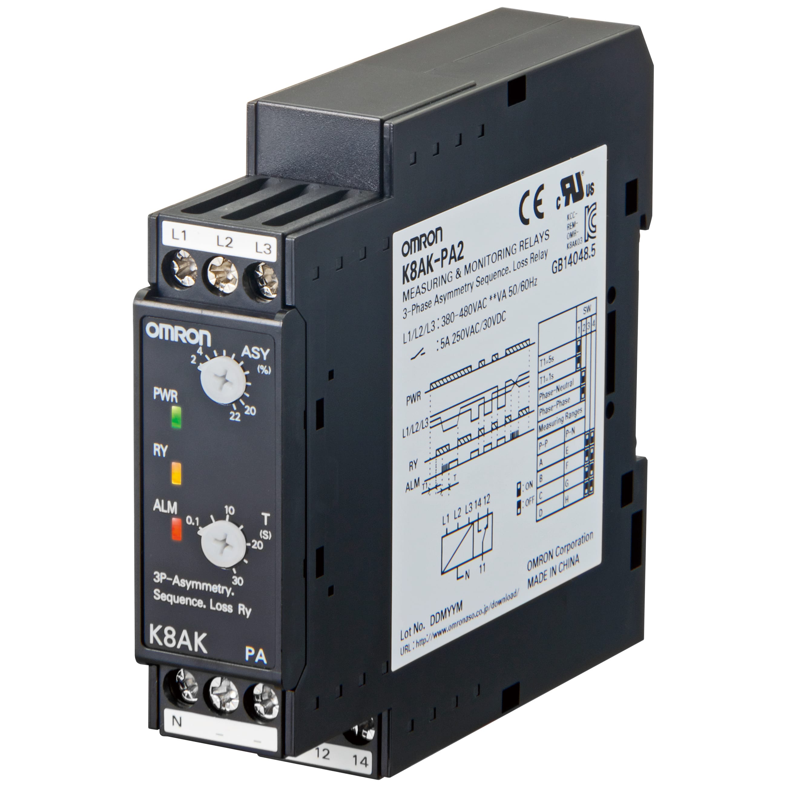 OMRON - OMRK8AKPA2 rele-Contr3Fas220480VSeqFas.MancFasAsimFas