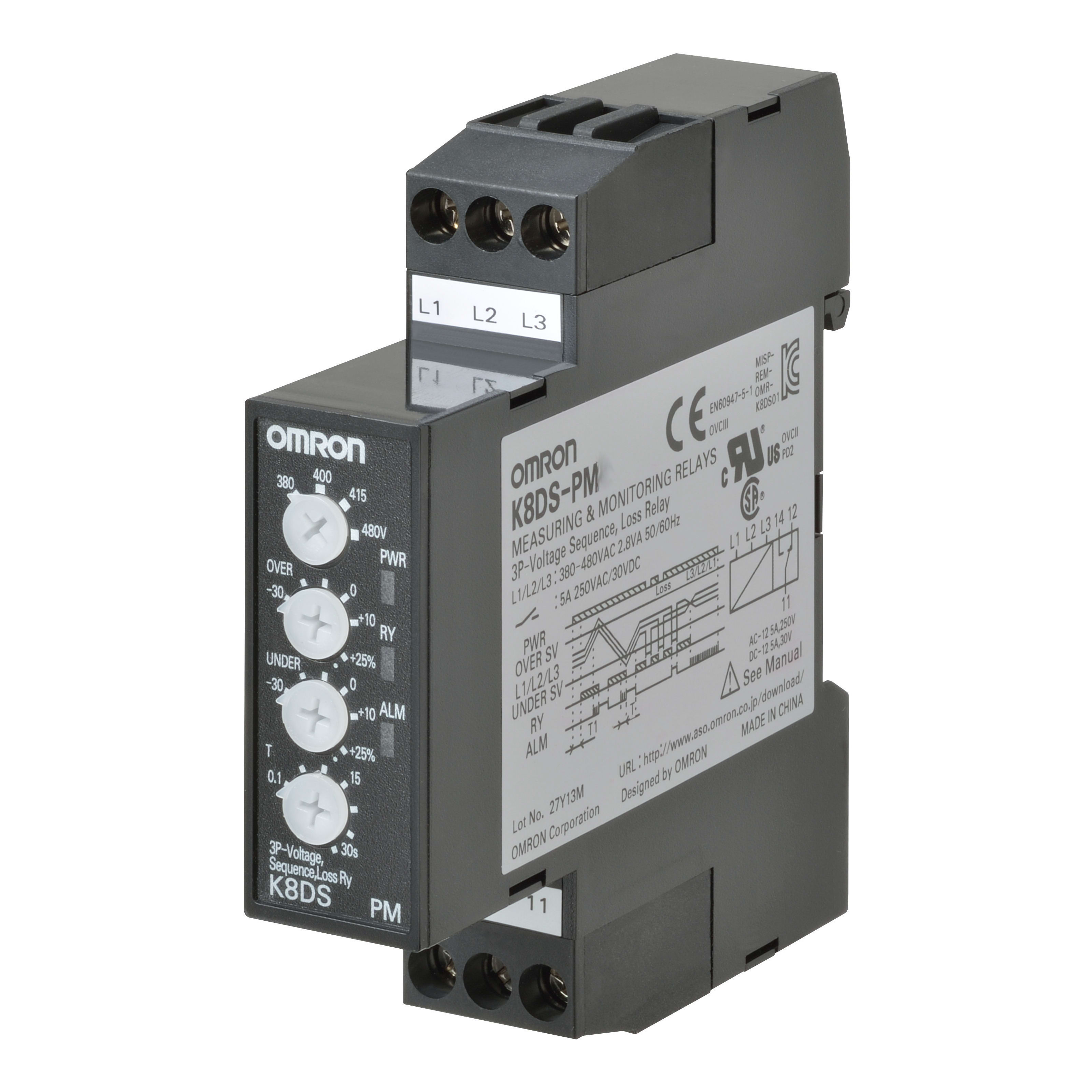 OMRON - OMRK8DSPM2 RELE-CONTR3FAS380/480VSEQUENZA FASE MANC
