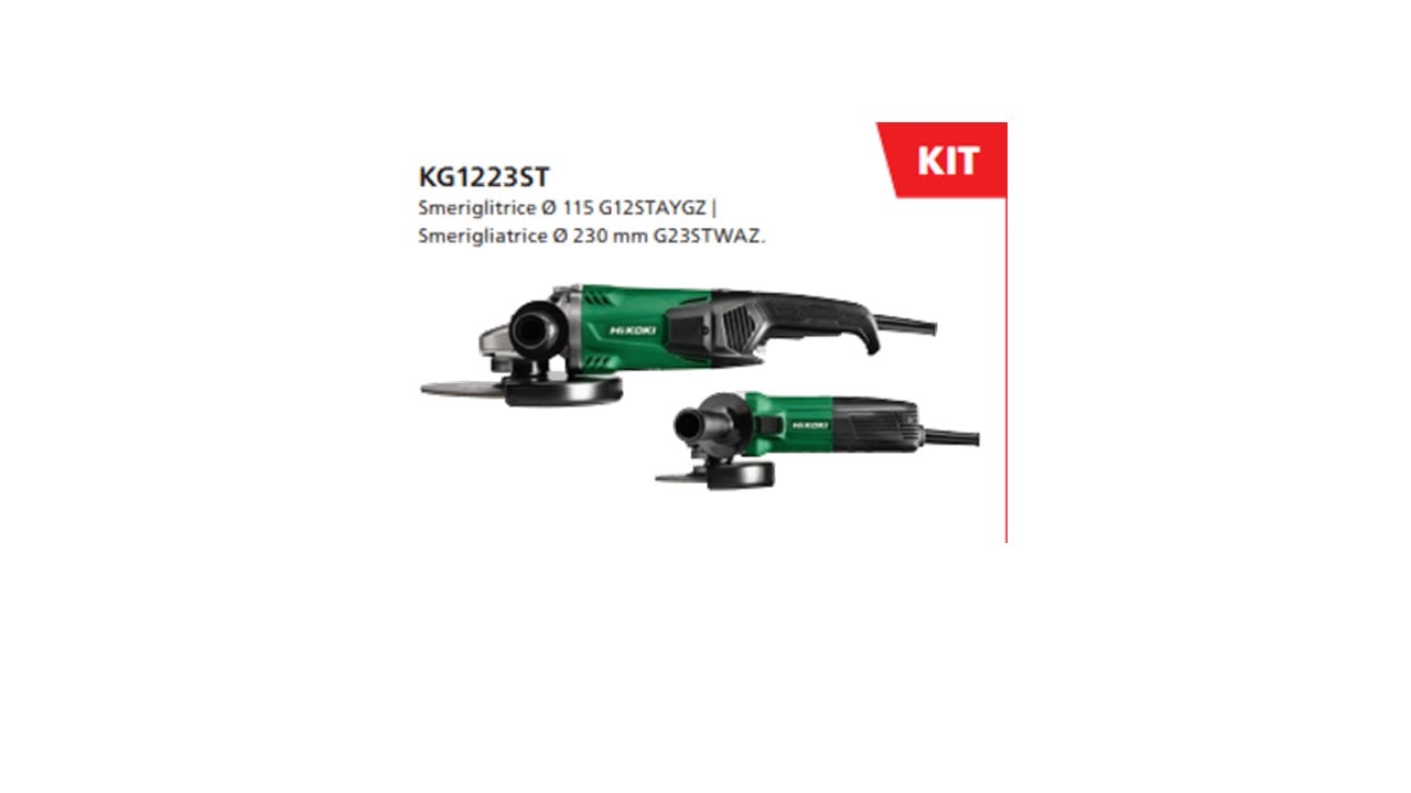 HIKOKI POWER TOOLS - HIAKG1223ST SET G12STA 600/115+G23ST 2000/230