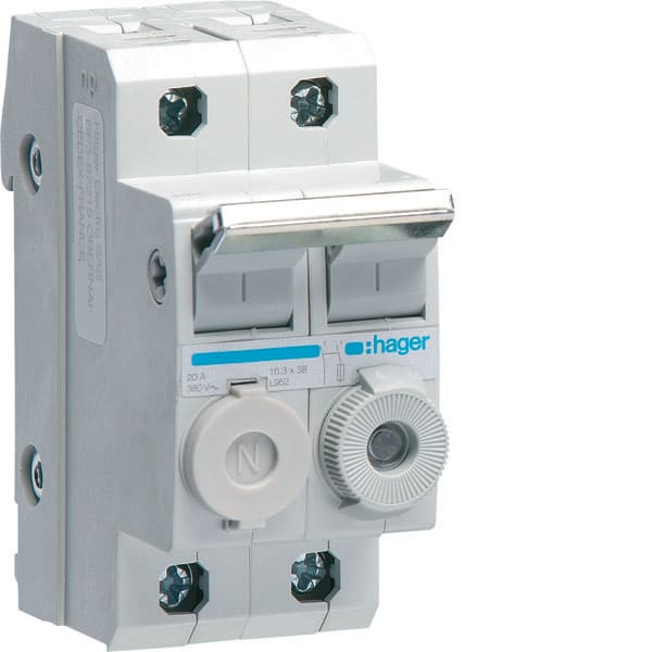 HAGER - HAGL95200 INT. PORTAF. COMB.10.3X38 1P+N 2M