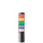 PATLITE EUROPE GMBH - PMHLA6-5DTNUN-RYGBC Torretta multicolore, argento, 5 moduli, 24VDC, montaggio diretto
