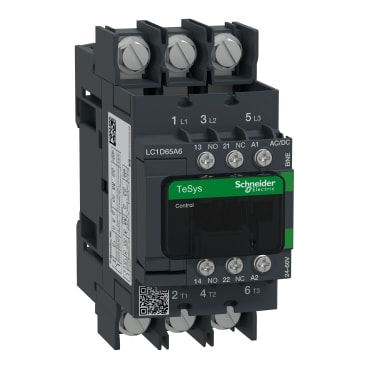 SCHNEIDER ELECTRIC - SNRLC1D65A6BNE CONTATTORE 65A 24-60VAC/DC GREEN CAP OC