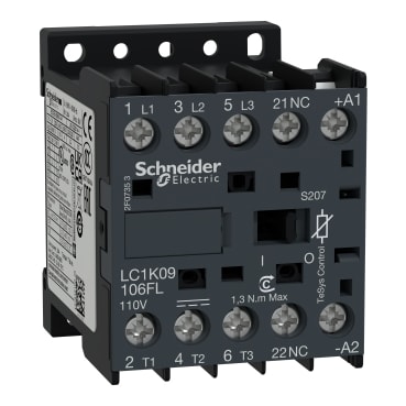 SCHNEIDER ELECTRIC - SNRLC1K09106FLS207 CONTATTORE K 3P AC3 440V 9A - 11 V