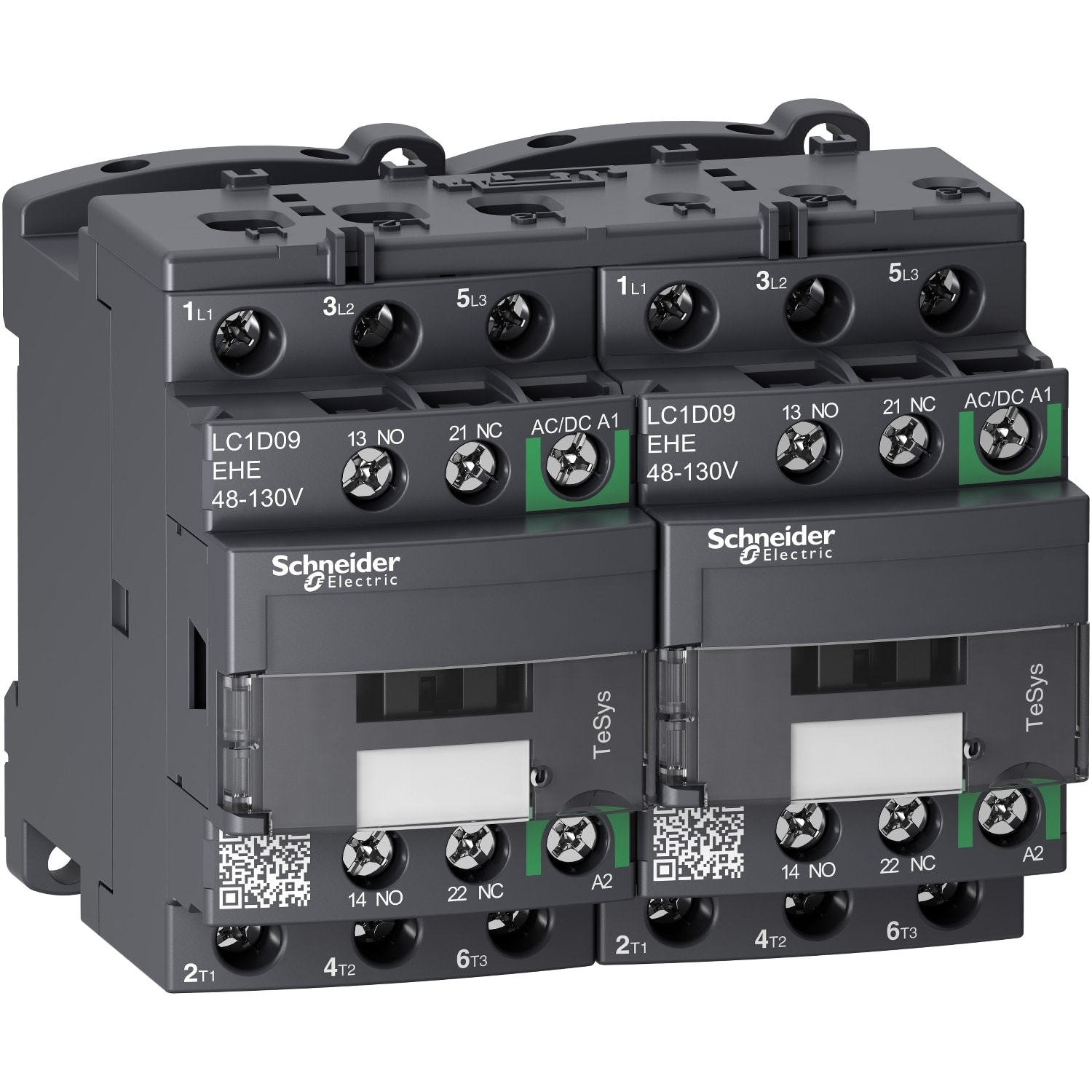 SCHNEIDER ELECTRIC - SNRLC2D09EHE TeSys D teleinvertitore - 3P - <= 440 V - 9 A AC-3 - 100...250 V AC/DC