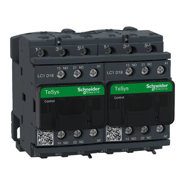SCHNEIDER ELECTRIC - SNRLC2D18B7V Teleinvertitore TeSys LC2D - 3 poli - AC3 440 V 18 A - 24 V CA