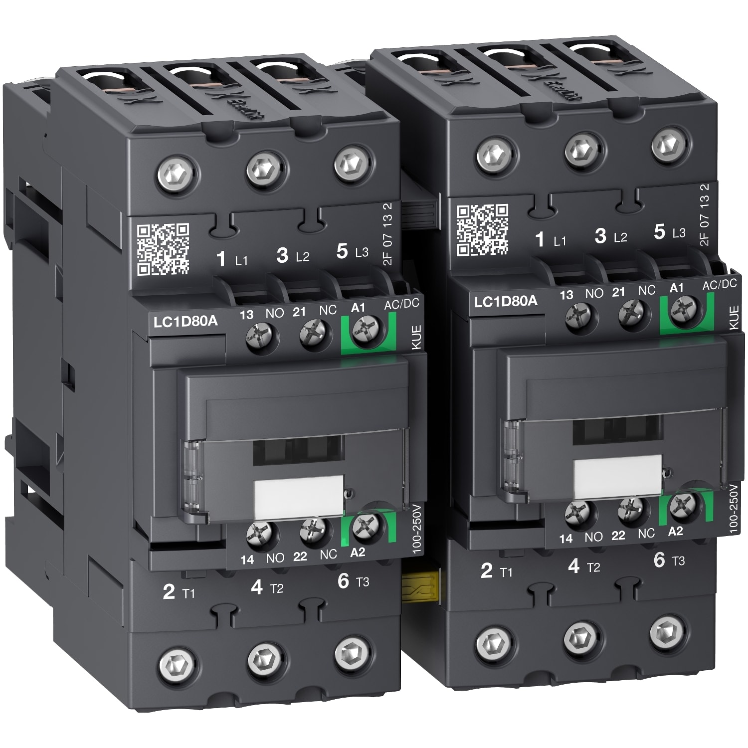 SCHNEIDER ELECTRIC - SNRLC2D80ABNE TeSys D reversing contactor 3P 80A AC-3 up to 440V coil 24-60V AC/DC