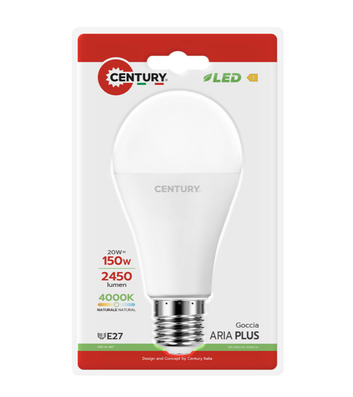 CENTURY ITALIA SRL - CUYARP-202740BL LAMP. LED ARIA PLUS GOCCIA A65