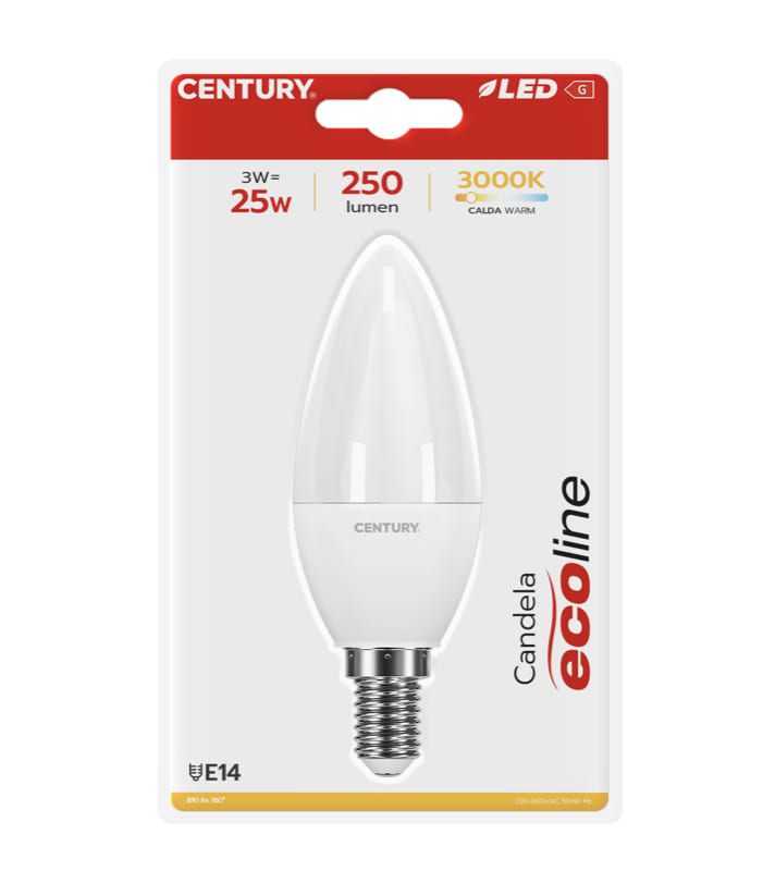 CENTURY ITALIA SRL - CUYELM1-031430BL LAMP. LED ECOLINE CANDELA