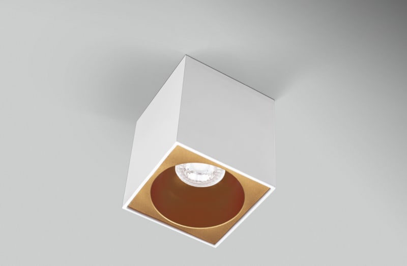 CENTURY ITALIA SRL - CUYESQBG96-GU10 PLAFONIERA LED ESSENZA QUBE BIANCA/GOLD