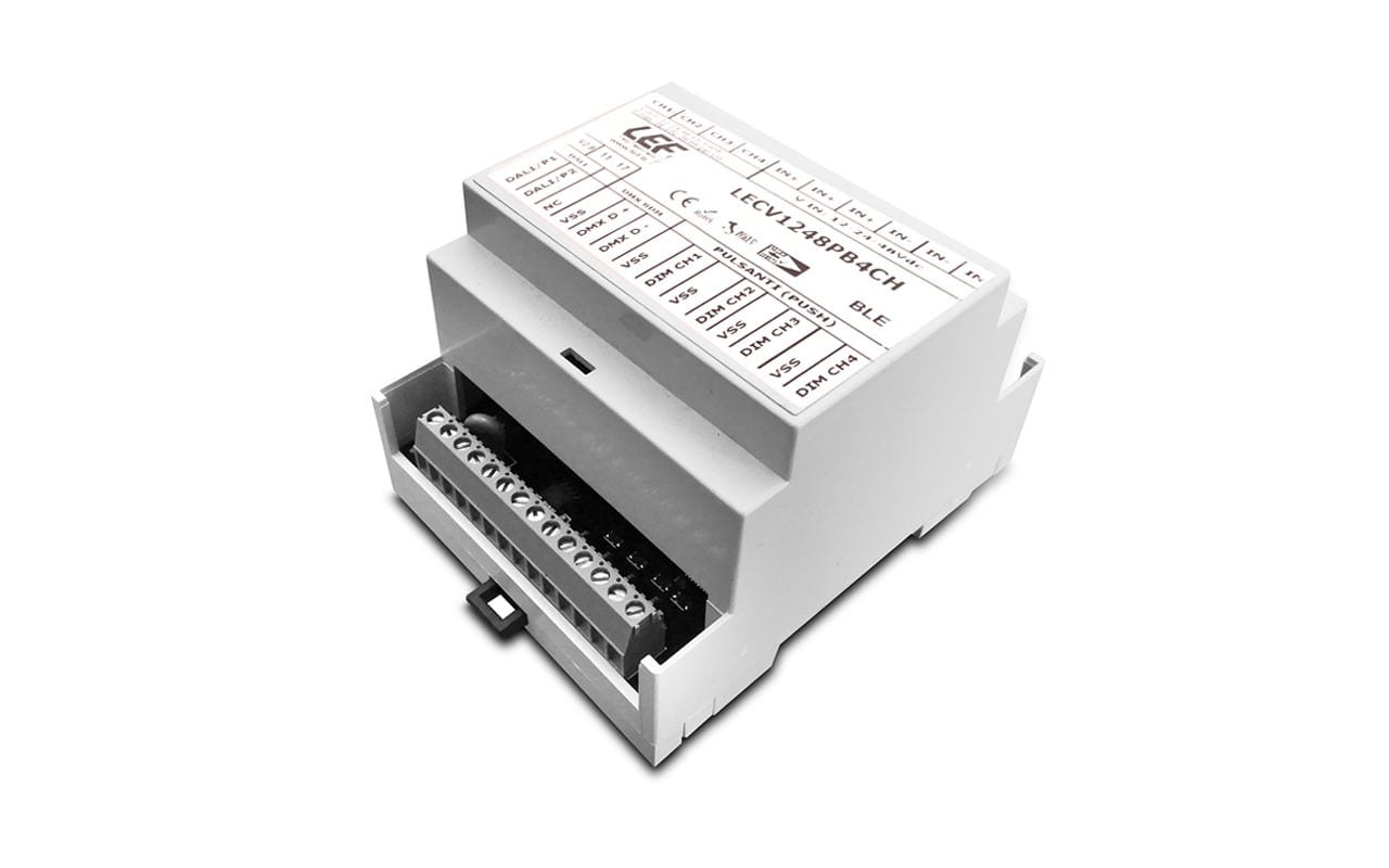 LEF LIGHTING SRL - LEFLECV1248PB4CH INTER. DIMM. 12-24-48VDC CV 8A PUSH/BLE