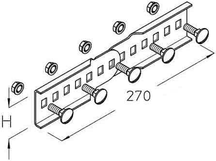 DIETZEL - DIE078214 Leiterverbinder, vertikal, 270x60 mm, in