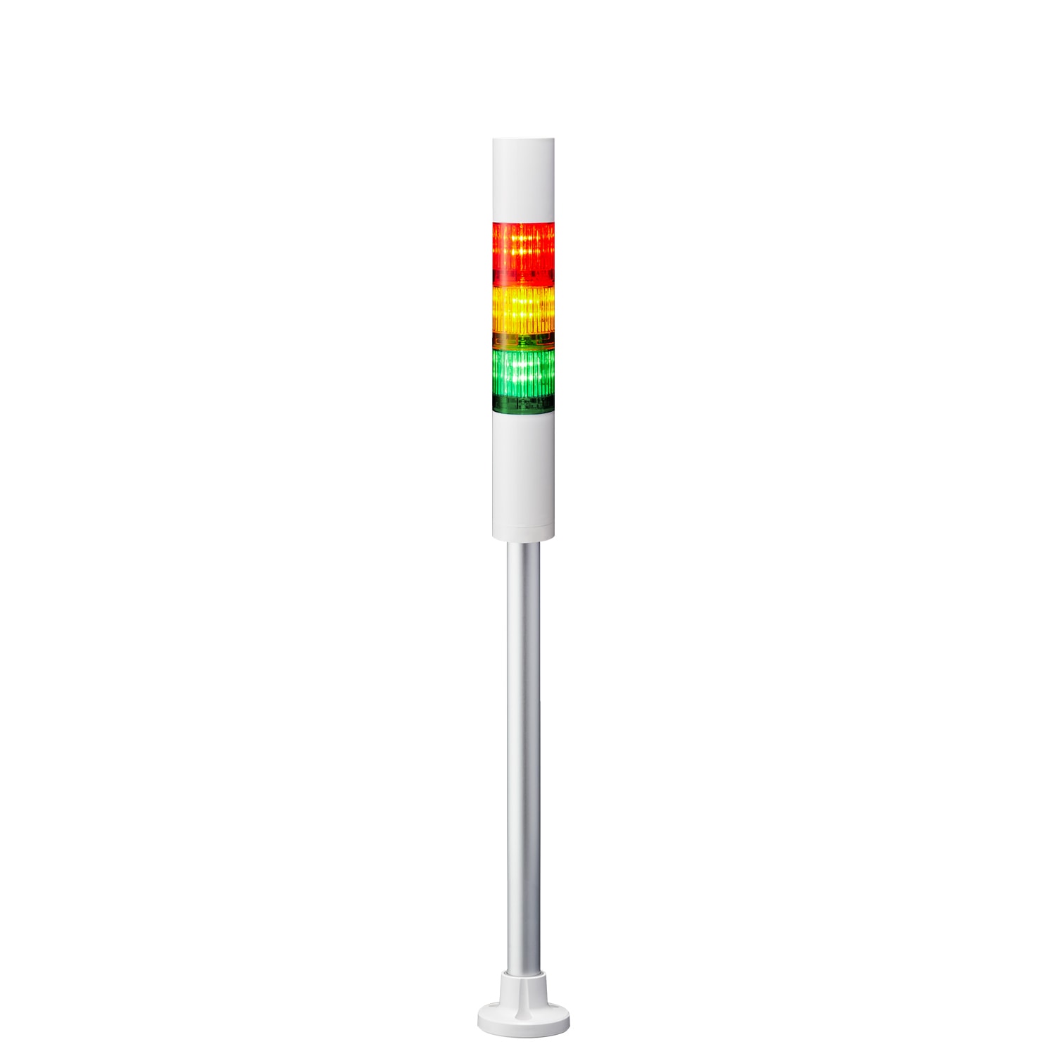 PATLITE EUROPE GMBH - PMHLR4-302PJBW-RYG Torretta, bianco, 3 LED,24VDC, paletto 300mm, staffa mont. diretto, cavo, Buzzer