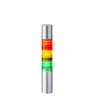 PATLITE EUROPE GMBH - PMHLR4-302WJBU-RYG Torretta, argento, 3 livelli, 24 V CC, 40 mm, montaggio diretto, cavo, buzzer