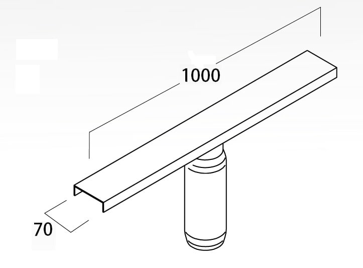 LINEA LIGHT (ILED) - ILD98197 TRAVERSA MODELLO A L.1MT ZINCATO