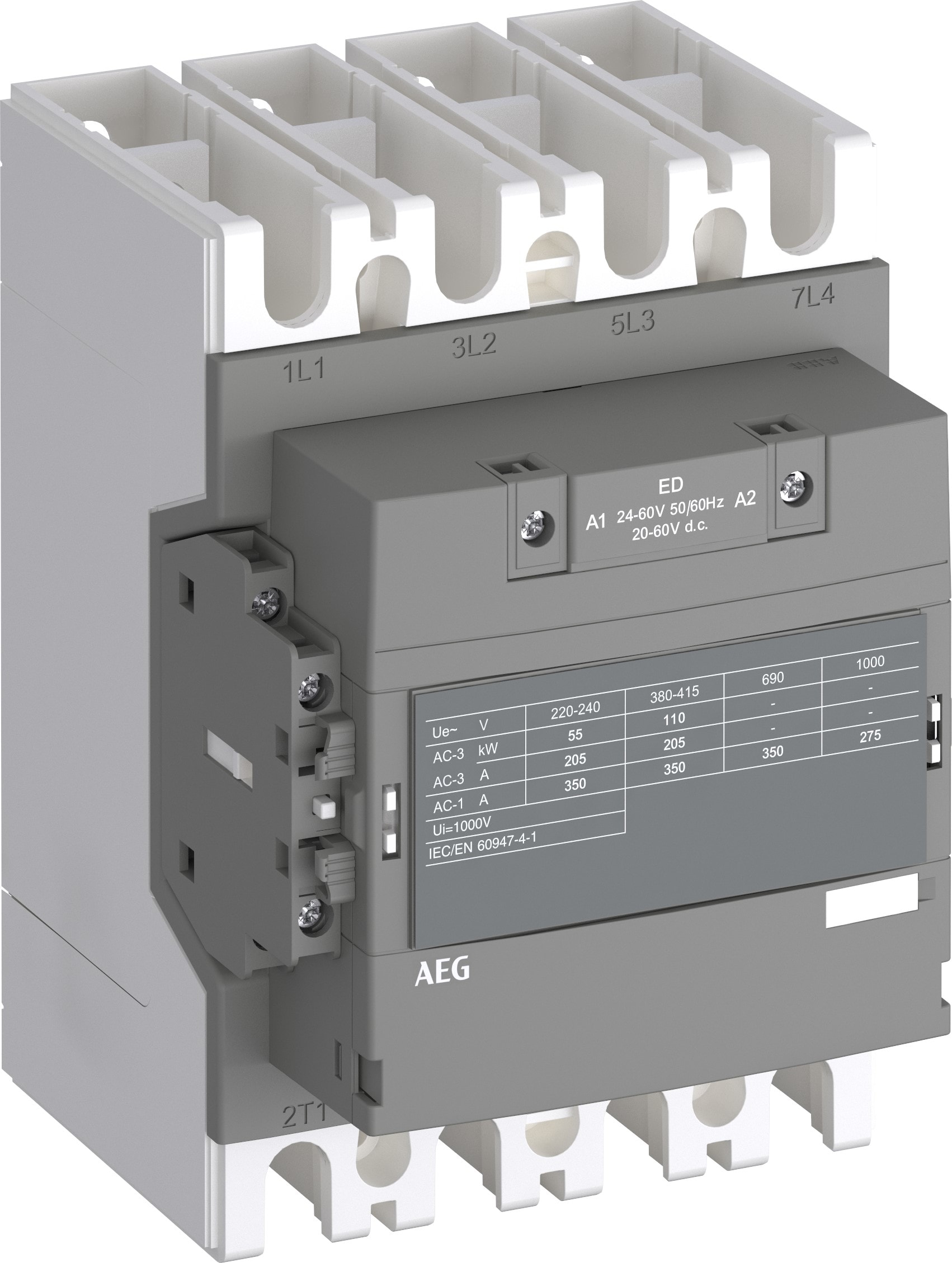 ELETTRA SRL AEG - AEGLS110N4011-EN CONTATTORE DDI 4P 205A AC3 110KW 100-250VAC/DC