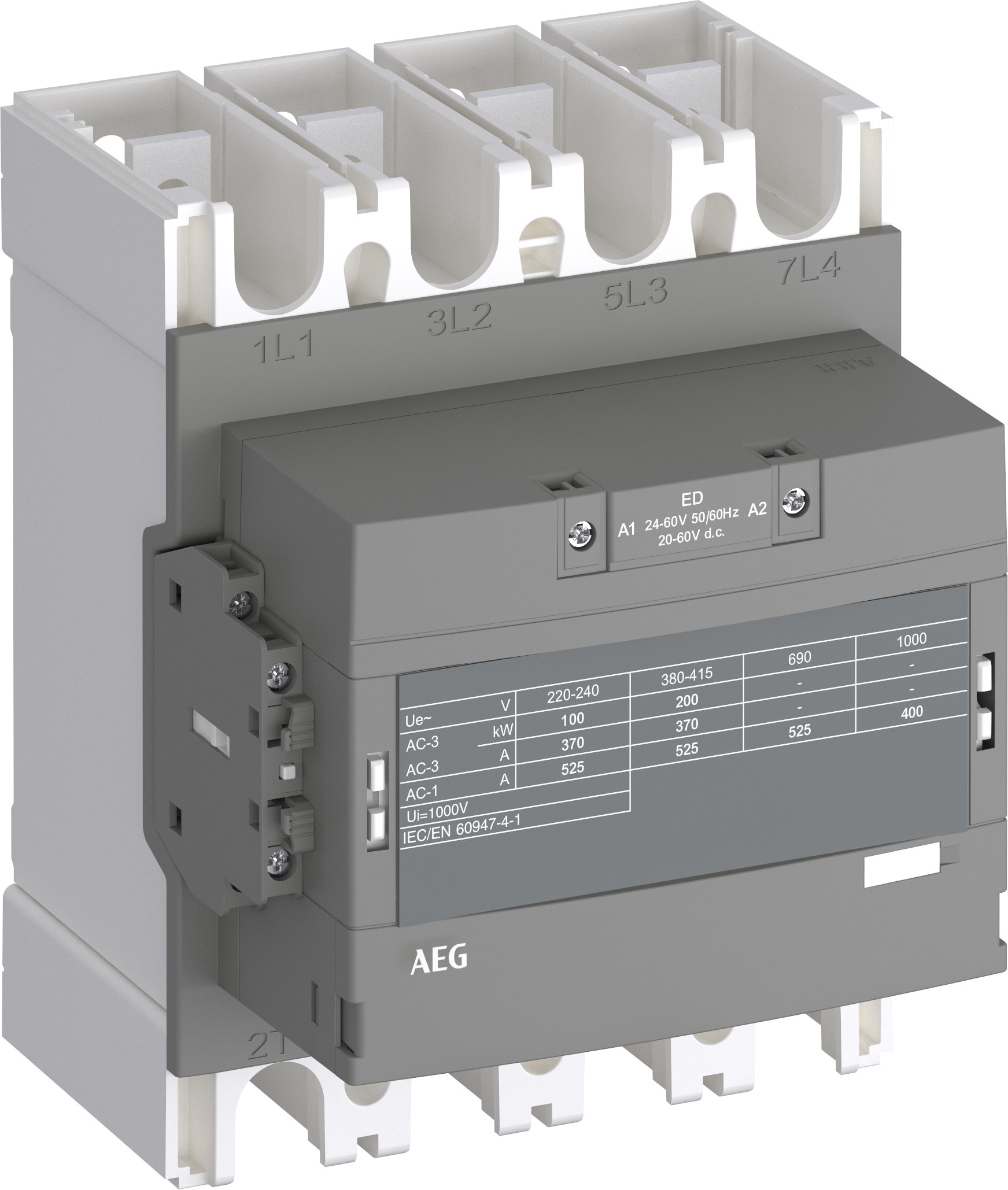 ELETTRA SRL AEG - AEGLS200N4011-EN CONTATTORE DDI 4P 370A AC3 200KW 100-250VAC/DC