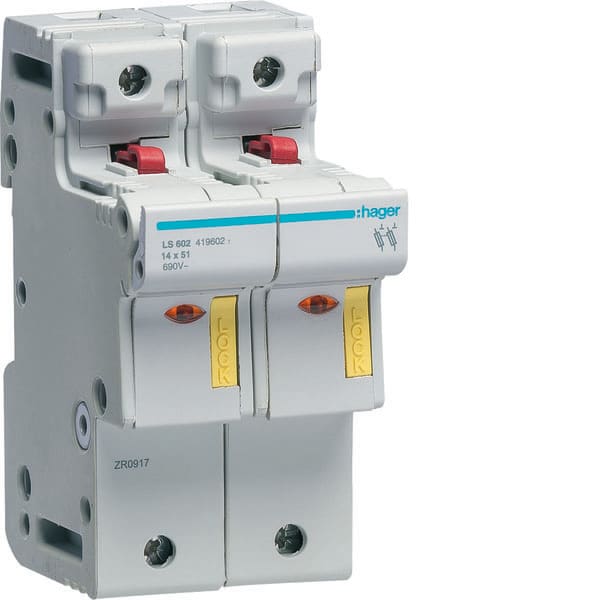 HAGER - HAGLS602 PORTAFUSIB. ACCESS. 14X51 2P 3M