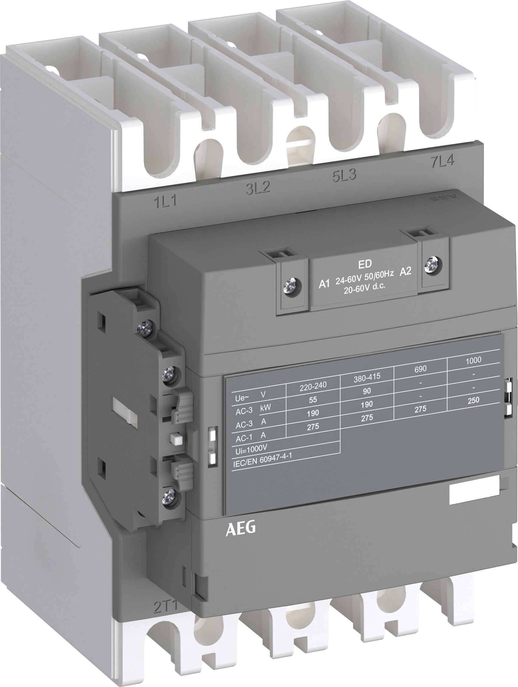 ELETTRA SRL AEG - AEGLS90N4011-ED CONTATTORE DDI AEG 4P 190A AC3 90kW 24-60VAC/DC