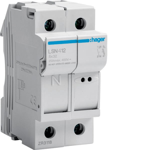 HAGER - HAGLSN412 PORTAFUSIBILE 8X32 1P + N 2M