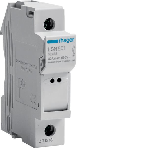 HAGER - HAGLSN501 PORTAFUSIBILE 10X38 1P 1M