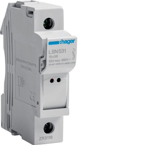 HAGER - HAGLSN531 PORTAFUSIBILE 10X38 + SPIA 1P 1M