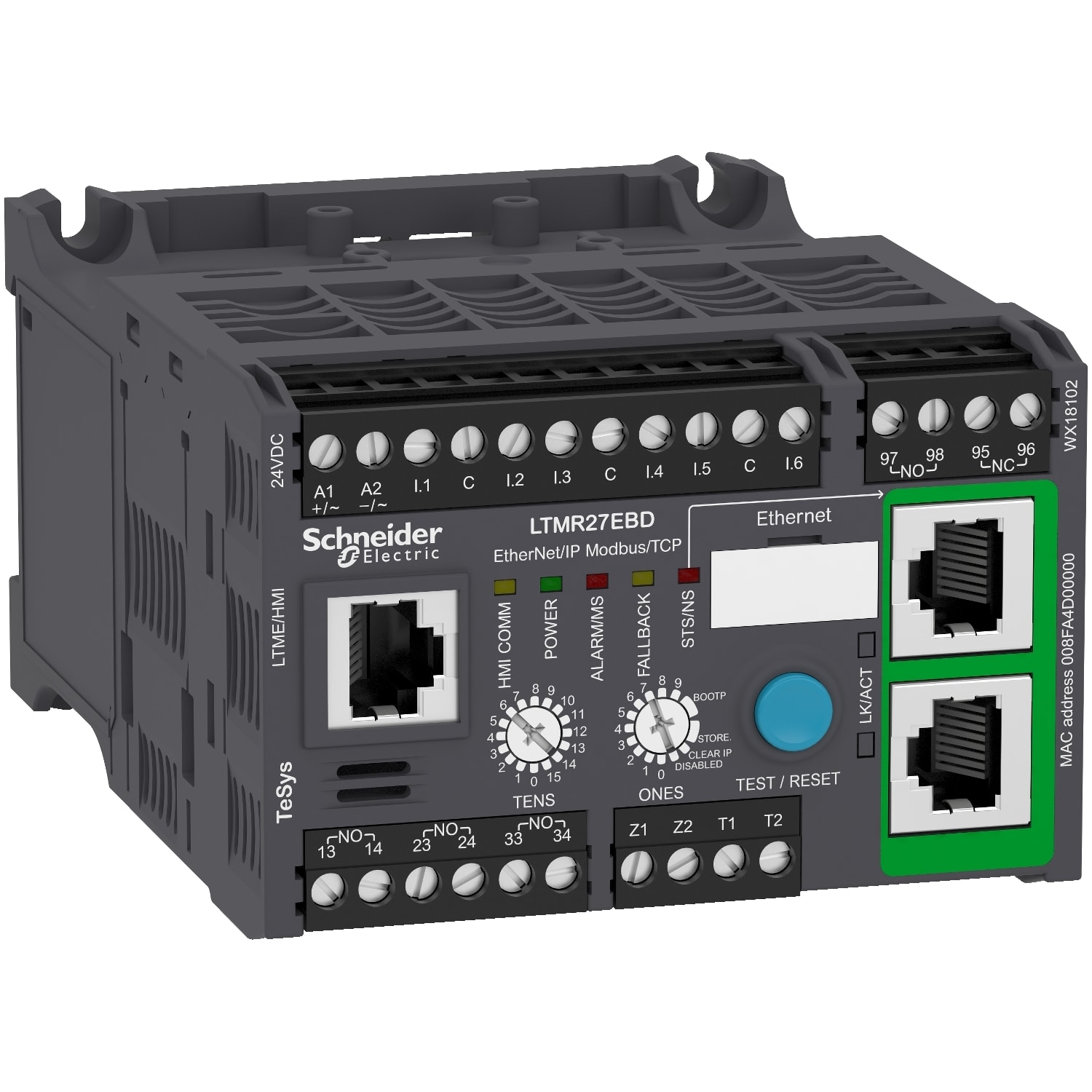 SCHNEIDER ELECTRIC - SNRLTMR27EBD Controllore per motori LTMR TeSys T - 24 Vcc 27 A per Ethernet TCP/IP