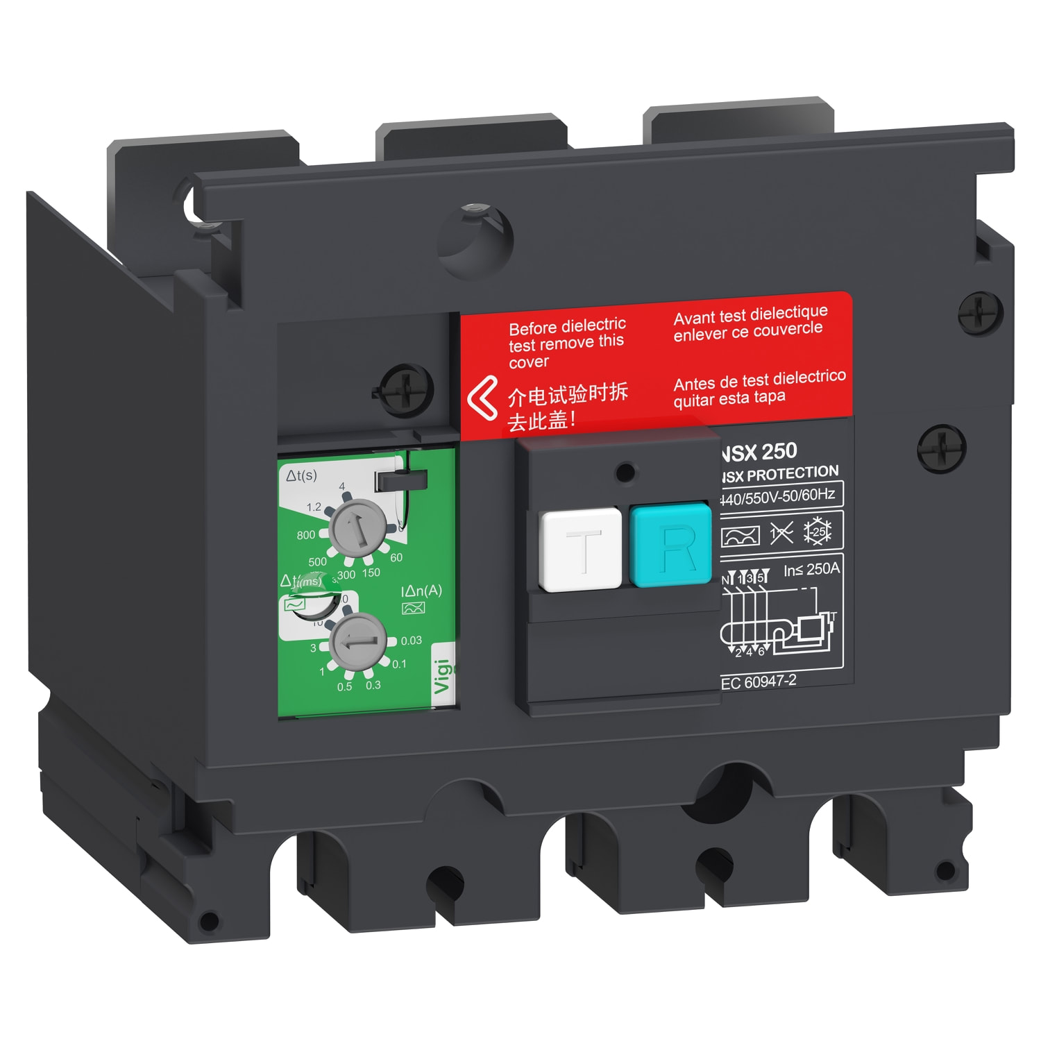SCHNEIDER ELECTRIC - SNRLV429494 Modulo di protezione aggiuntivo per correnti differenziali VigiPacT, ComPacT NSX 250, da 440 VAC a 550 VAC, da 30 mA a 30 A, 3 poli