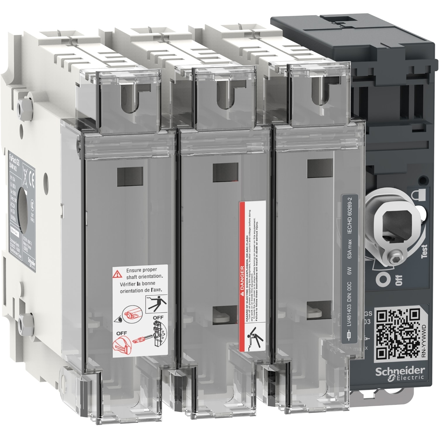 SCHNEIDER ELECTRIC - SNRLV481403 FUPACTGS DIN63/00C 3P MAN. FRONT/LAT