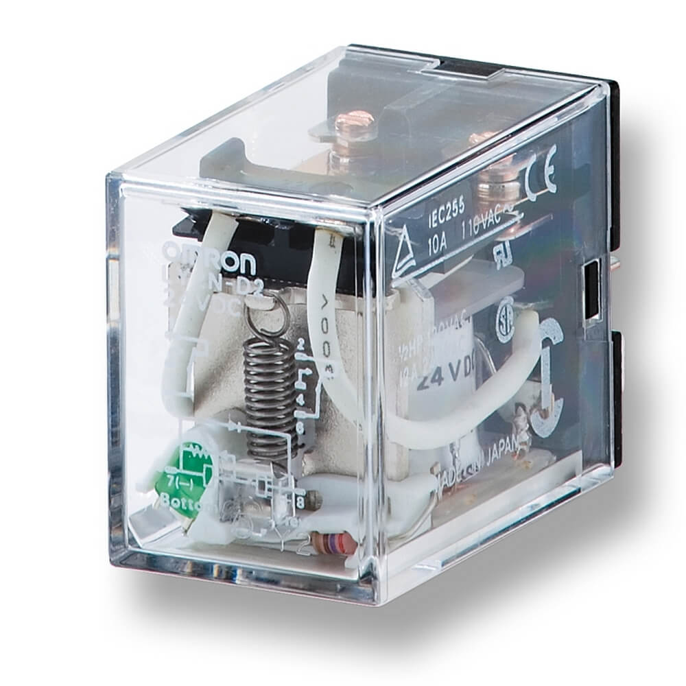 OMRON - OMRLY2N100110DC RELAY, PLUG-IN, 8-PIN, DPDT, 10A, LED IN