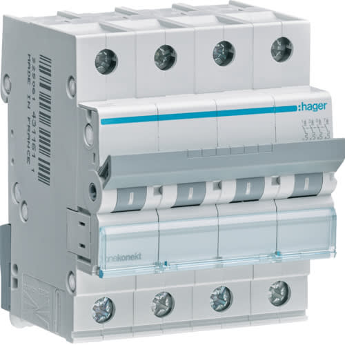 HAGER BOCCHIOTTI - HBZMCN410 INTERR. AUTOM.4P 10A 6 KA C 4M