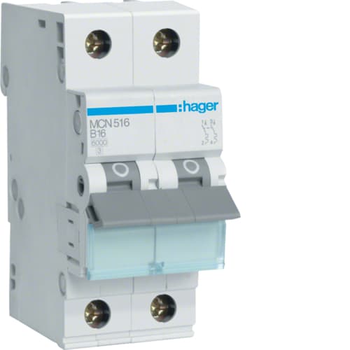 HAGER BOCCHIOTTI - HBZMCN516 LS-Schalter 1P+N 6kA C-16A 2M
