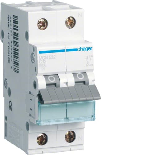 HAGER BOCCHIOTTI - HBZMCN532 INTERR. AUTOM 1P+N 32A 6 KA C 2M
