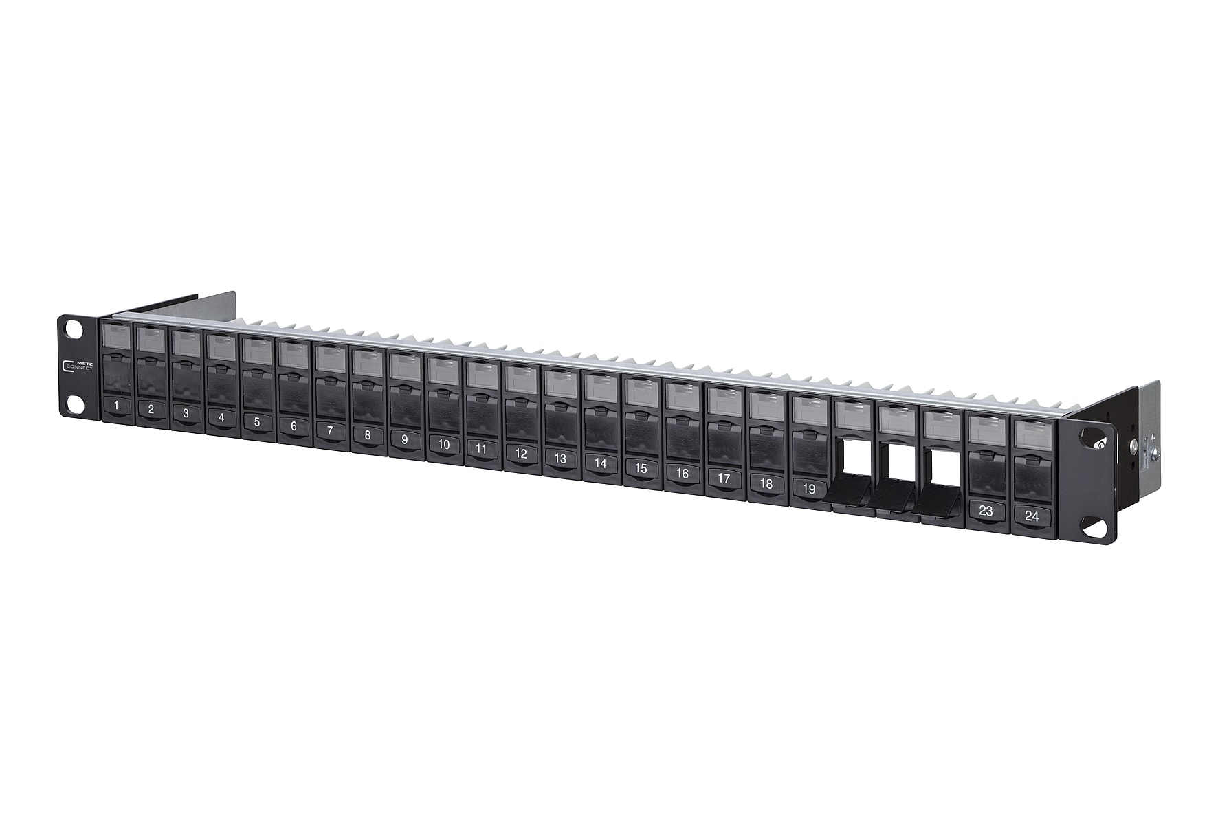 Metz - MEZ130A20-BK-E Patchpanel 19'' 24Port 1HE leer schwarz