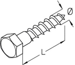 DIETZEL - DIE078781 Sechskantholzschraube, A 8 mm, 60 mm, S
