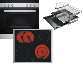 Siemens Hausgerate - SIZOESET113 E-Herd Set: HE113FBS2 + EA645GN17 + HZ43