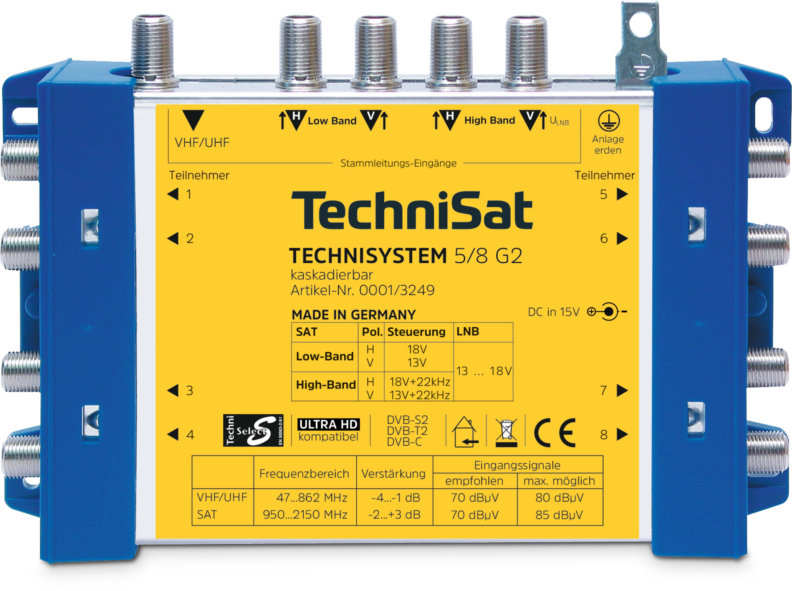 Technisat - TCT0001/3249 Multischalter 8Ausg. 4Eing. 13/18V UHDko