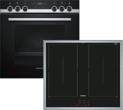 Siemens Hausgerate - SIZEQ521DB0ZM E-Herd Set: HE517BBS1 + EM645CQB5E schwa