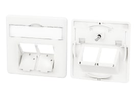 Metz - MEZ860023-02-I Zentralplatte 50x50mm 2 Port reinweiss E