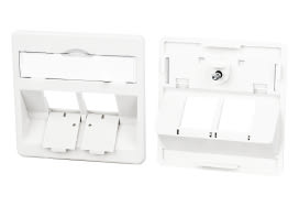 Metz - MEZ860210-0202-I Zentralplatte 50x50mm 2 Port reinweiss M