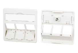 Metz - MEZ860210-04-I Zentralplatte 50x50mm 3 Port perlweiss M