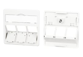 Metz - MEZ860210-0402-I Zentralplatte 50x50mm 3 Port reinweiss M