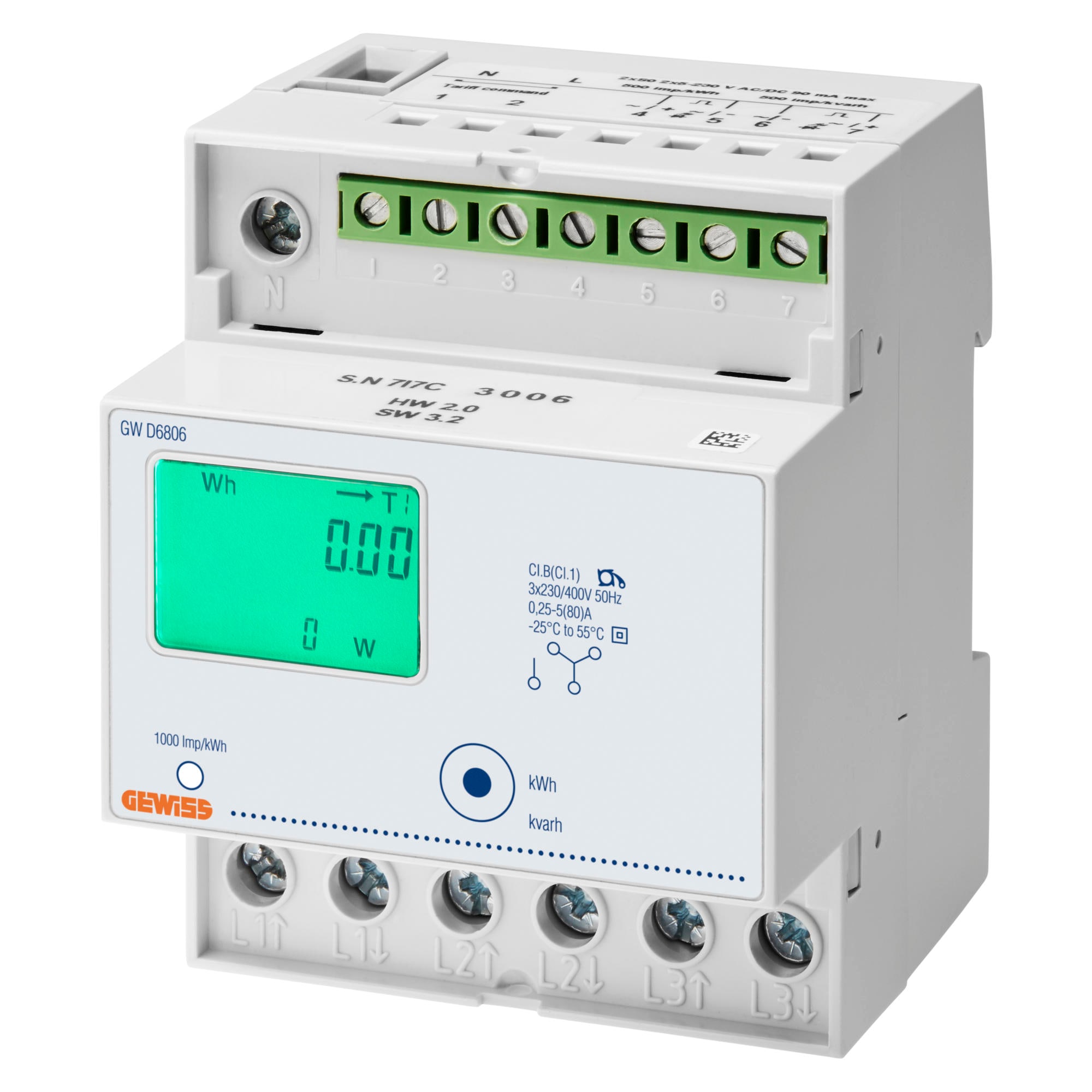 GEWISS - GEWGWD6807 CONTATORE TRIF.DIRETTO MID 80A 4M
