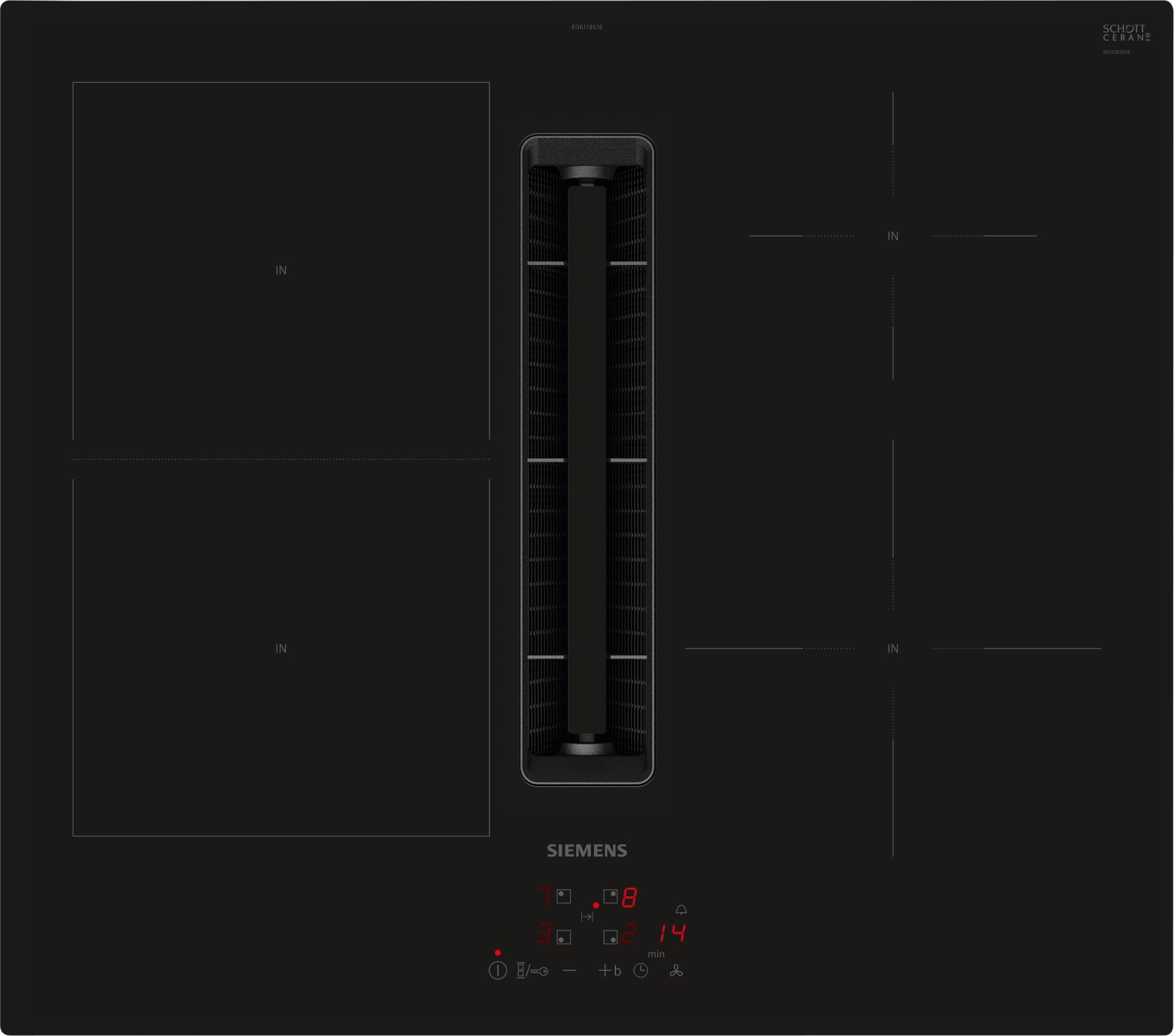 Siemens Hausgerate - SIZED611BS16E Glaskeramik Kochstelle 60cm 4xInduk 1xCo
