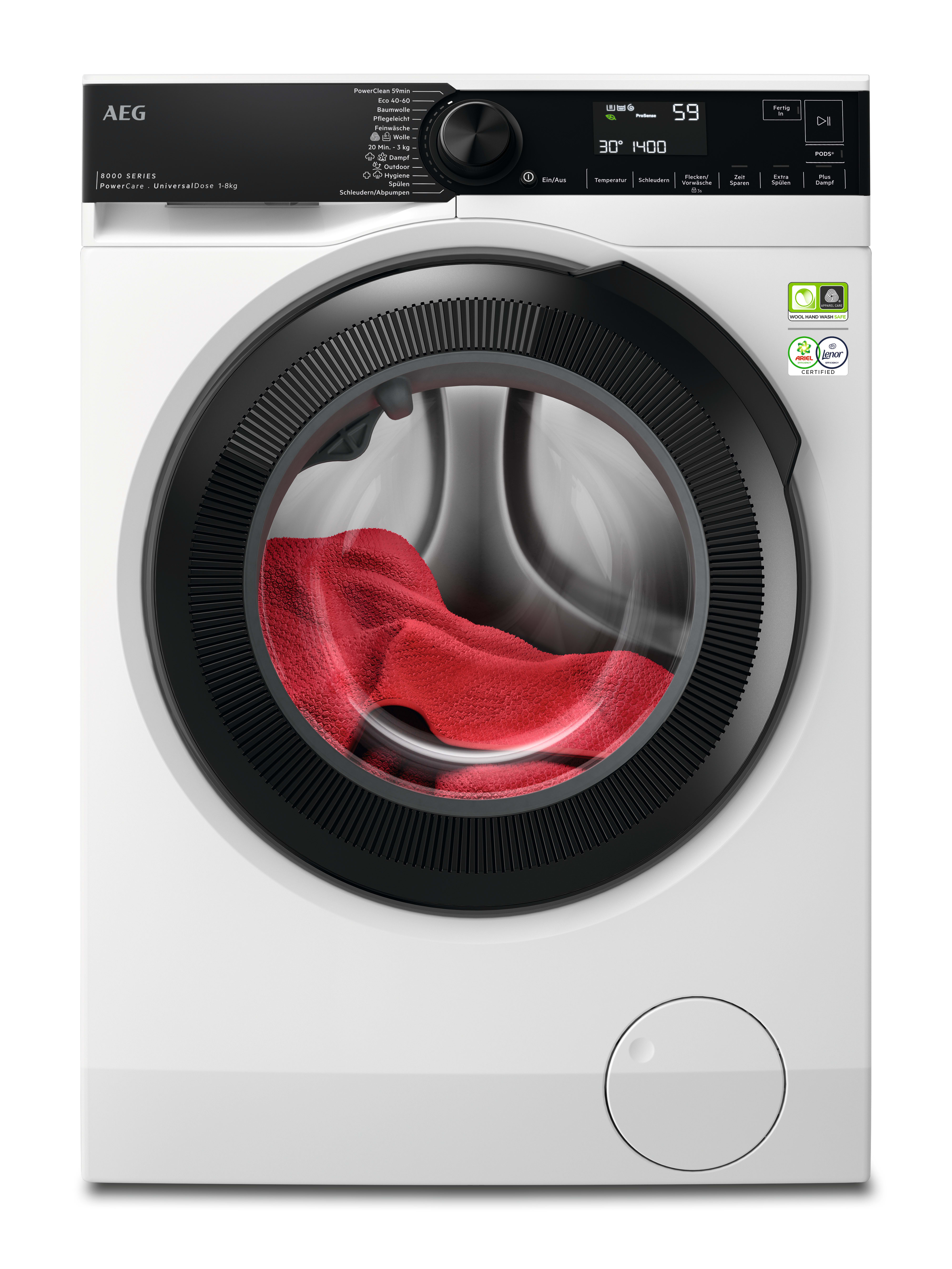 AEG HAUSGERATE - AGZ914505403 Waschmaschine 1400U/min 8kg Disp AqCo Pr