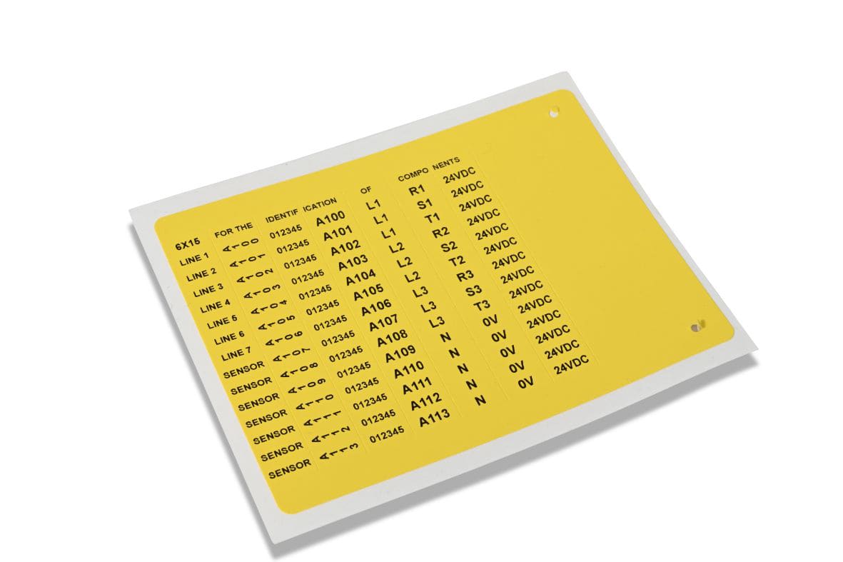 CEMBRE SPA - CEM48013 ETICHETTE ADESIVE PER COMPONENTI, PREFUSTELLATE, IN TESSUTO IN COTONE RIVESTITO DI ACRILICO