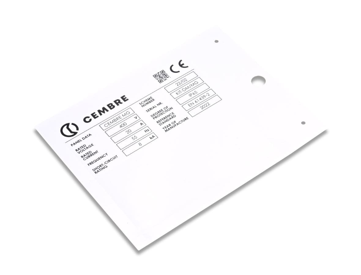 CEMBRE SPA - CEM88702-HF TARGA MG-VRT-A AD.GRIGIO 62X88 HALOGEN F