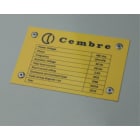 CEMBRE SPA - CEM48921 TARGHE QUADRO CON FORI, PREFUSTELLATE, RIVETTABILI, IN PVC RIGIDO