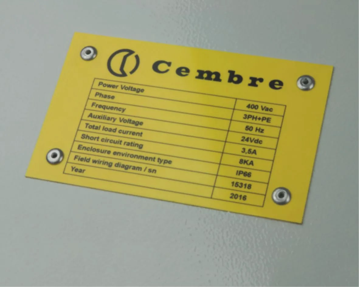 CEMBRE SPA - CEM48938 TARGA RIVETT. 4MM MG-VRT-RH BIANCO 15X8